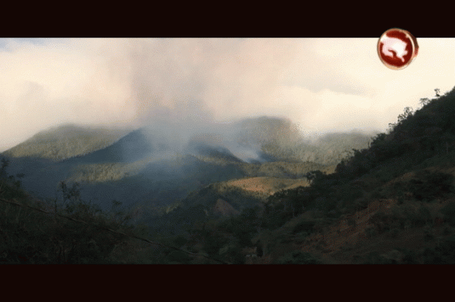 Tratan de apagar el incendio. Tratan de apagar el incendio.