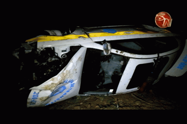 Así quedó la patrulla. Así quedó la patrulla.