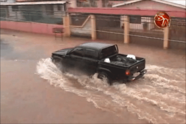 La calle se inunda. La calle se inunda.