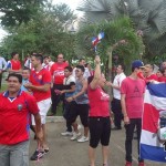 Aficionados celebran gane de la Selección de Costa Rica