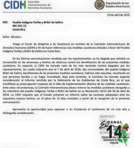 CIDH pide explicaciones sobre hechos de violencia en Salitre tras informe de Defensoría