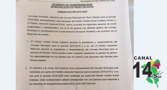 PLN y PUSC firmaron acuerdo para mejorar gestión del Concejo Municipal