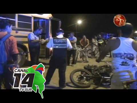 Dos heridos en Osa tras fuerte impacto entre una moto y autobús de estudiantes