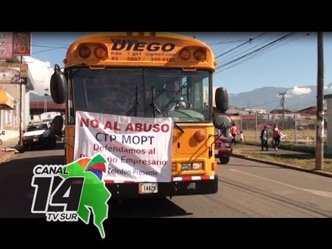 Transportistas de estudiantes se lanzaron a las calles en Pérez Zeledón