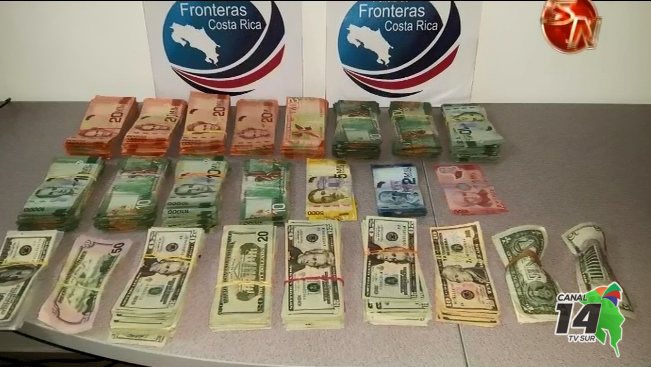 Policía de Fronteras del MSP decomisó anoche fuerte cantidad de dinero en cantón de Coto Brus