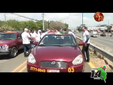 Taxistas de Pérez Zeledón protestaron contra el transporte ilegal