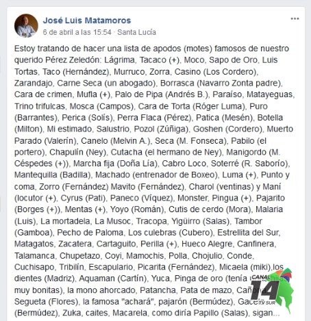 Los singulares apodos de muchos personajes en Pérez Zeledón llamaron la atención en Facebook
