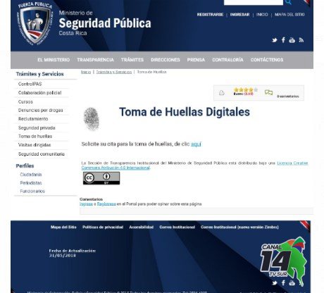 Desde esta semana se pueden tomar las huellas dactilares en la delegación de la Fuerza Pública en Pérez Zeledón