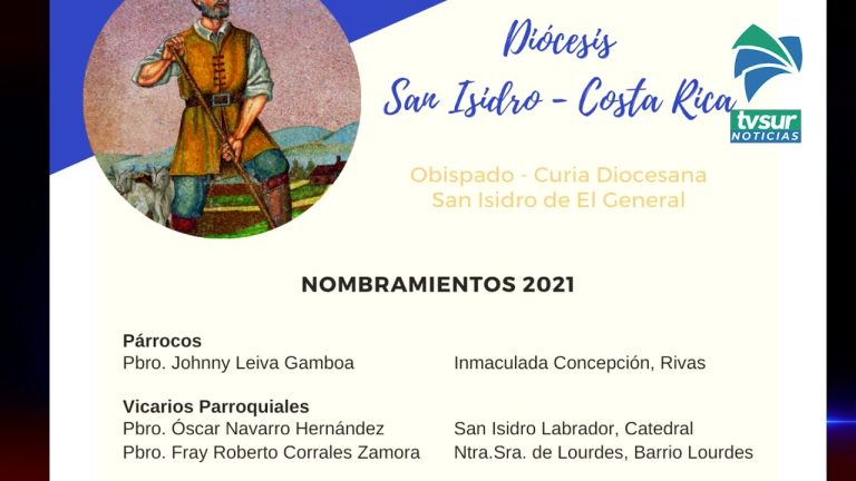 Diócesis de San Isidro de El General anunció nuevos nombramientos