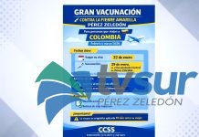 Personas con viajes a Colombia en febrero y marzo se podrán vacunar contra la fiebre amarilla el 29 de enero
