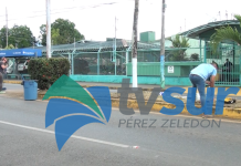 Profesores realizan trabajo de voluntariado y embellecen boulevard frente al Liceo Unesco