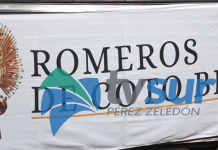 240 romeros de Coto Brus llegaron este martes a Casa Sinaí en San Isidro de El General, este 2026 cumplen 40 años